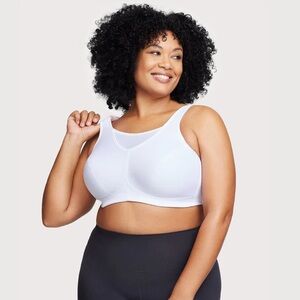 Glamorise No-Bounce Camisole Sports Bra Woman 42F White Full Coverage Wire Free